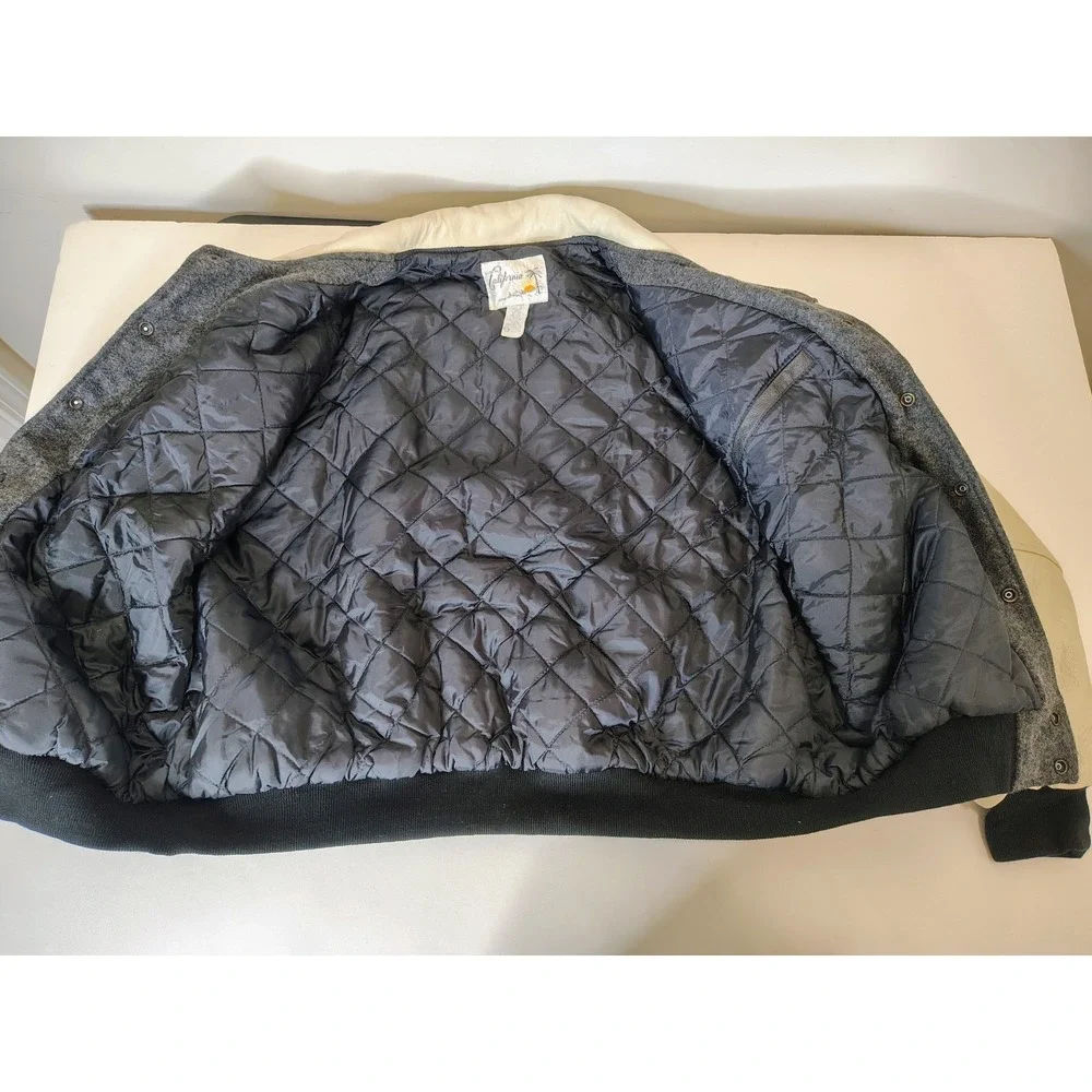 Vtg Street Scene Equipment Varsity Jacket Wool Leather XL